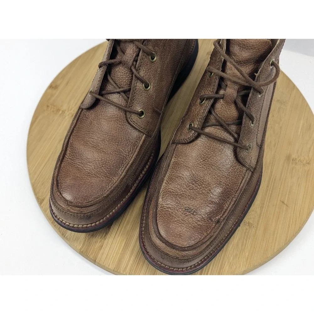 Cole Haan Connery Mens 10 M Chukka Boots Brown Leather Moc Toe Ankle Lunar Shoes